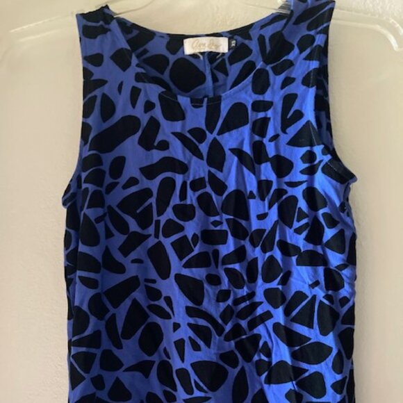 EUC FIGHTING EEL AVA SKY HONOLULU HAWAII COBOLT BLUE BLACK TANK ALOHA WEAR XS - Picture 2 of 13